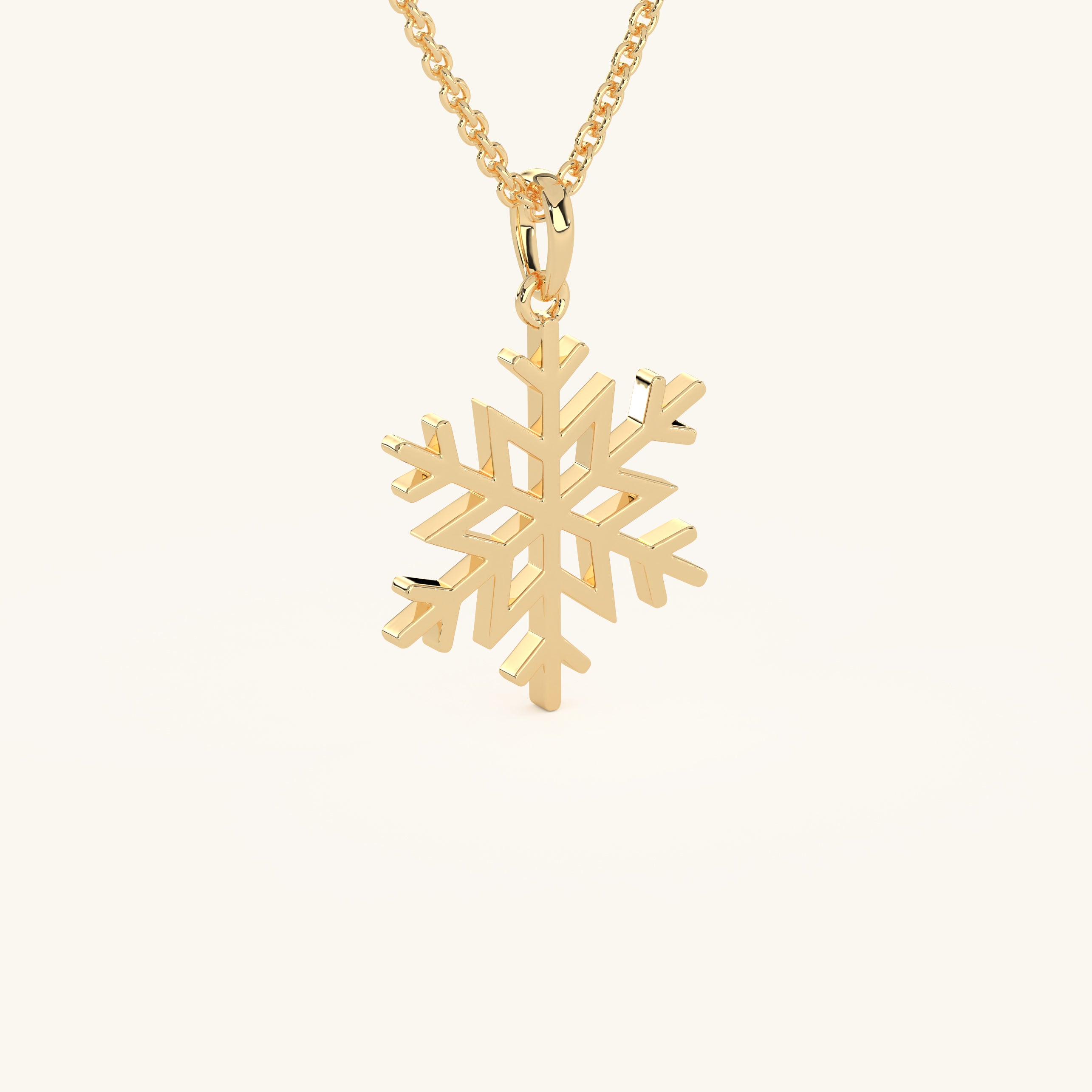 14k Gold Vermeil Snowflake Necklace