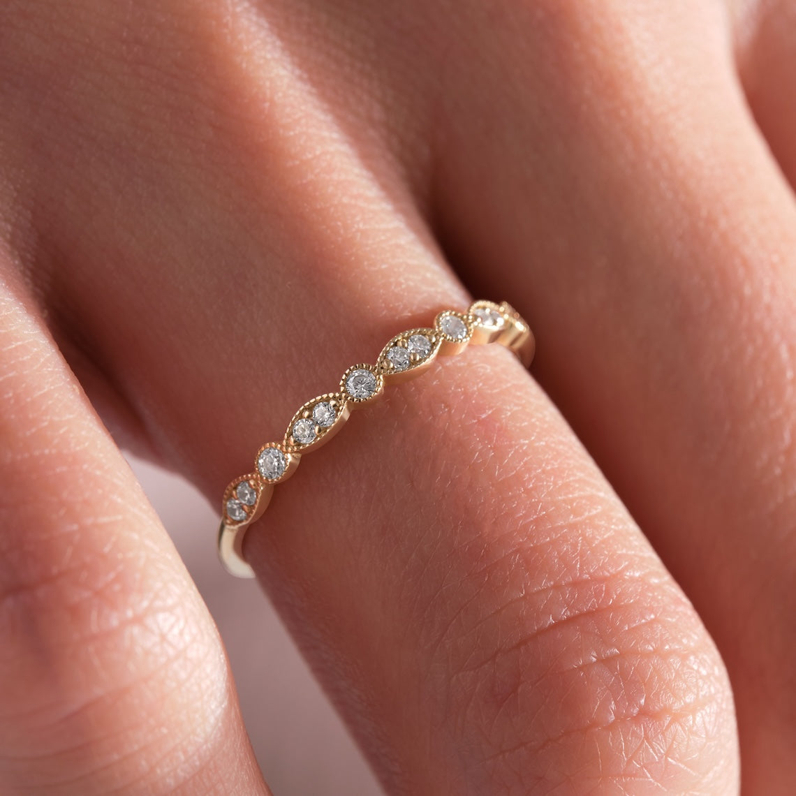 Milgrain Wedding Band 14K Gold