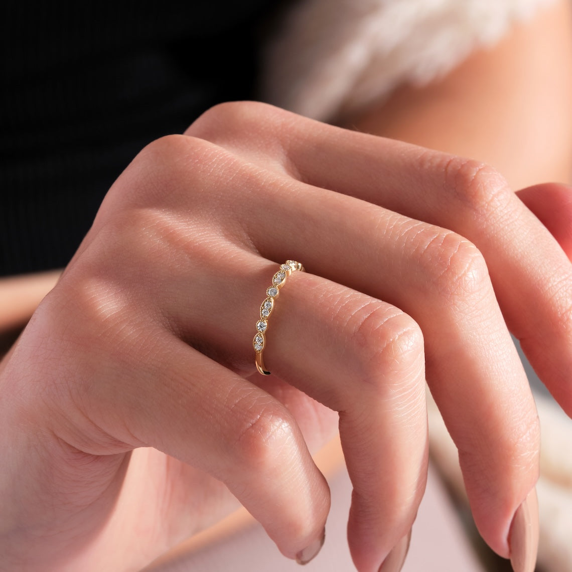 Milgrain Wedding Band 14K Gold