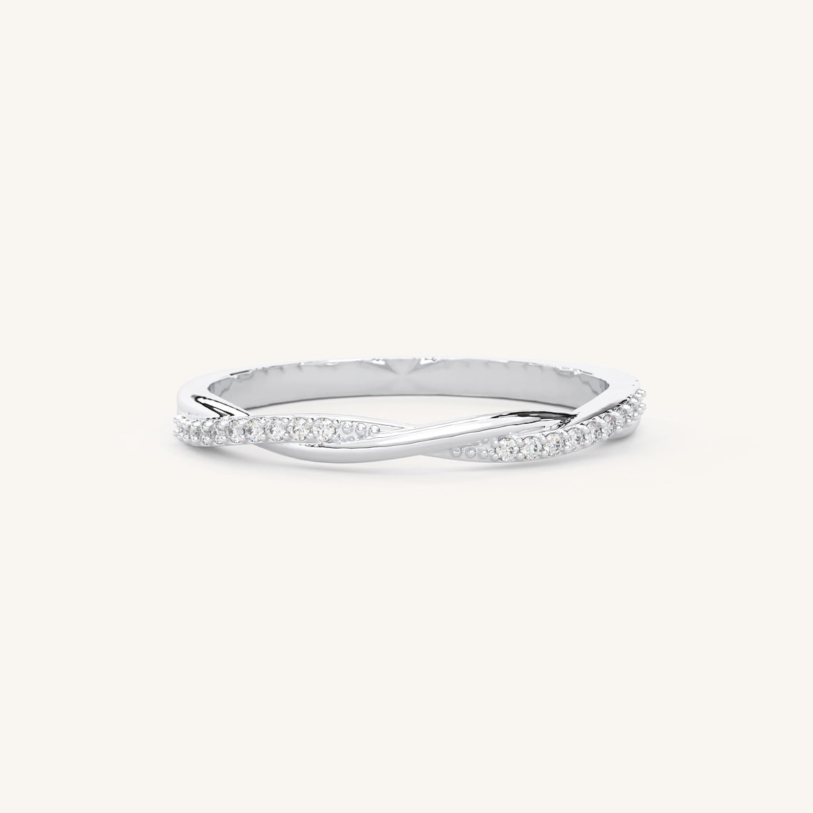 Petite Twisted Engagement Ring 14K Gold