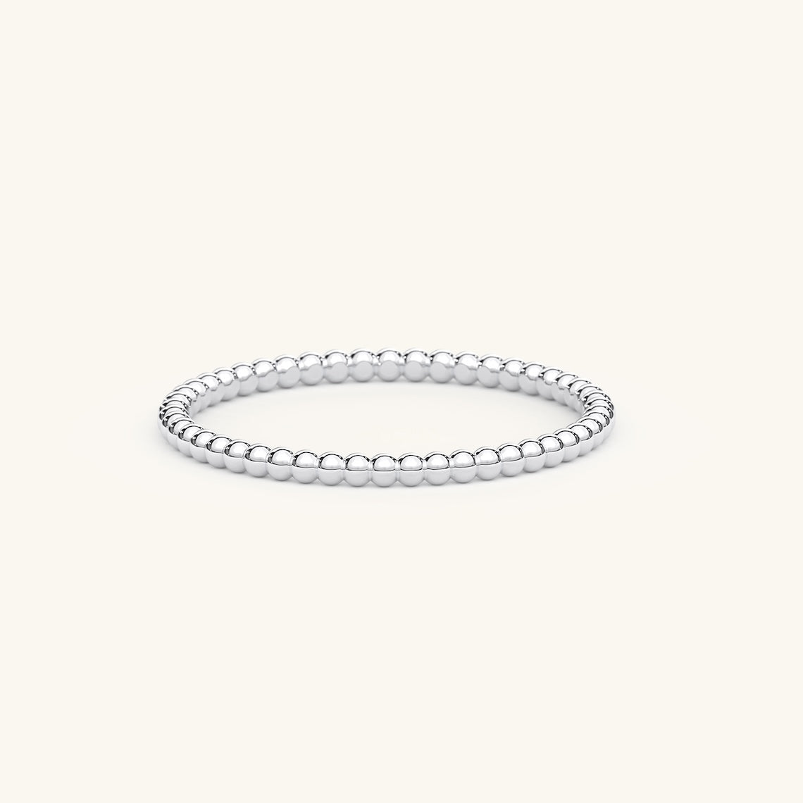 white gold beaded ring