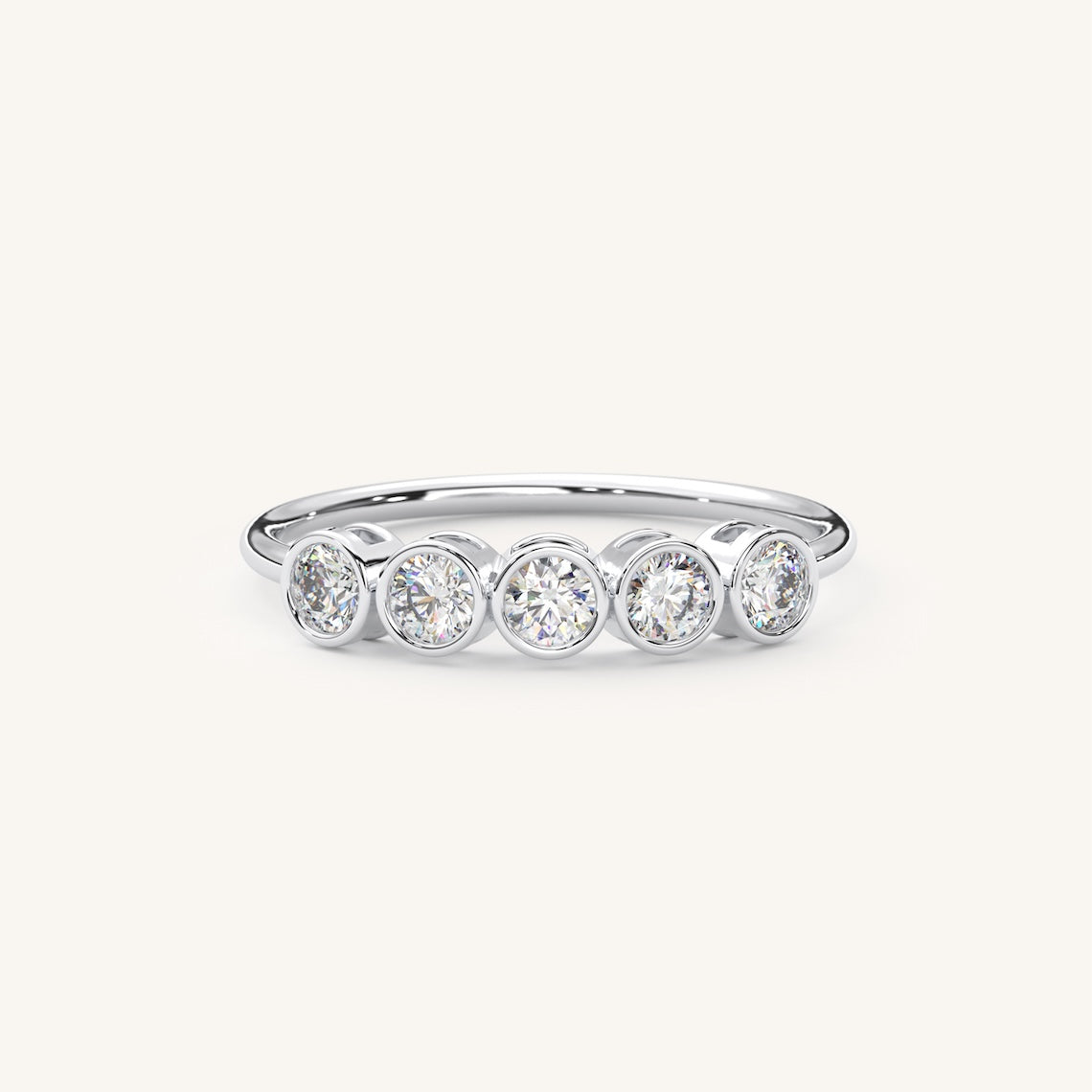 Bezel Set Engagement Ring 14K Gold