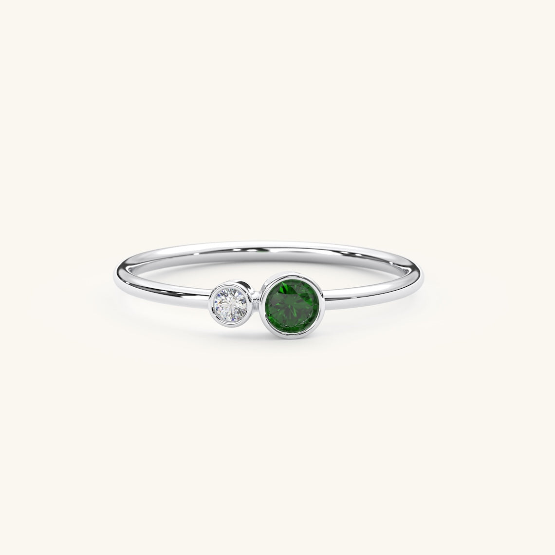 white gold emerald ring