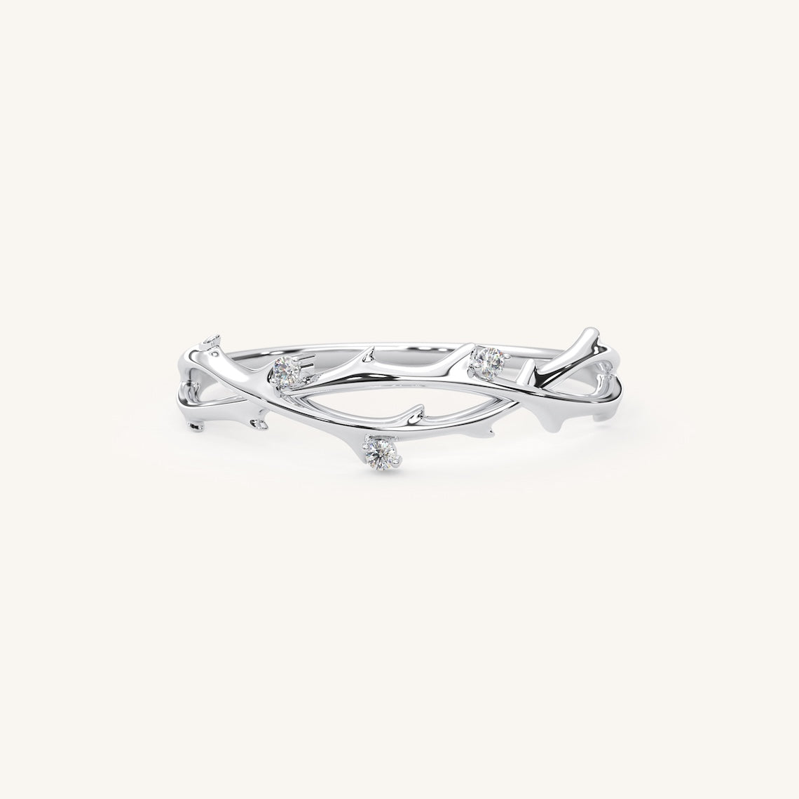 Branch Leaf Engagement Ring 14K Gold, Nyx