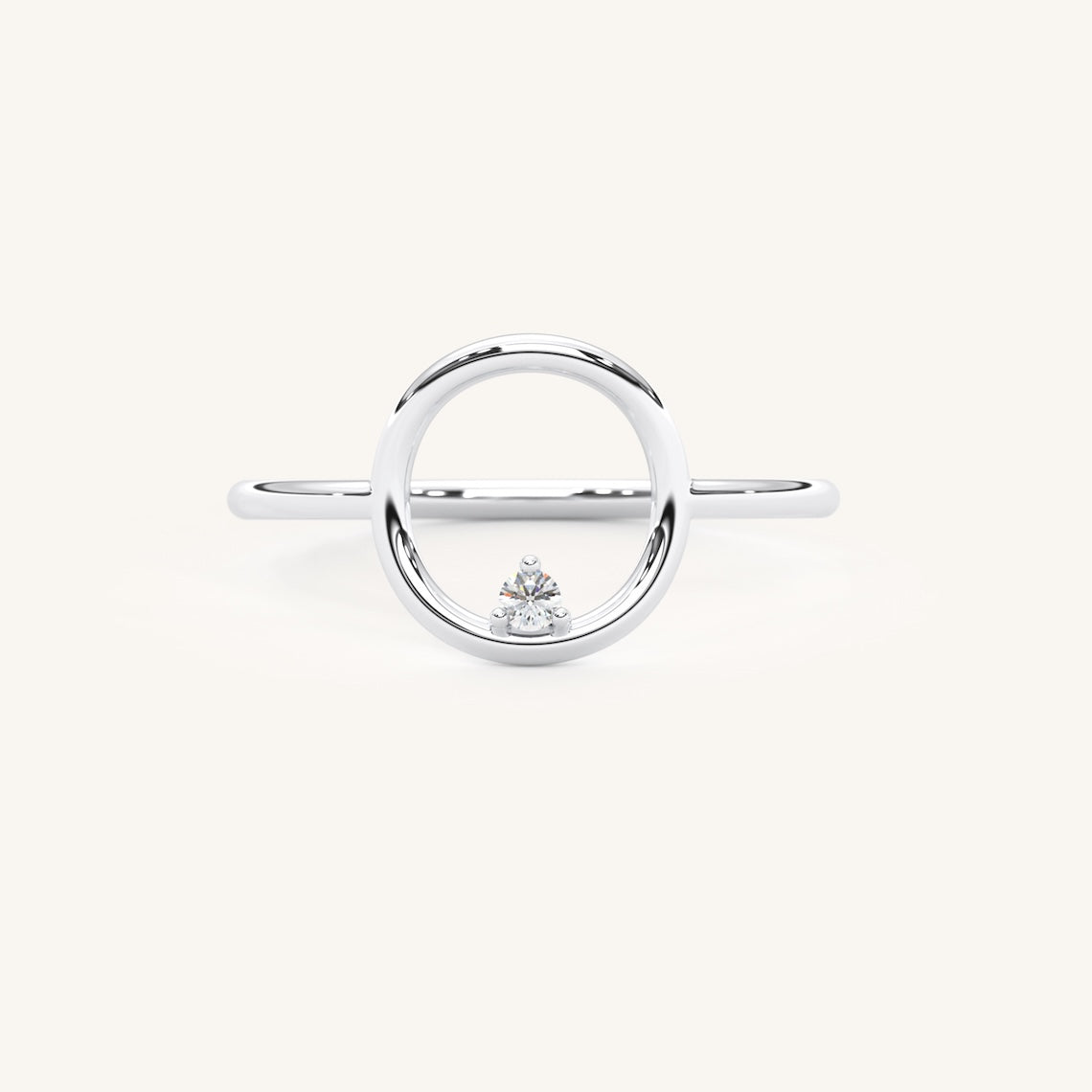 white gold open circle ring