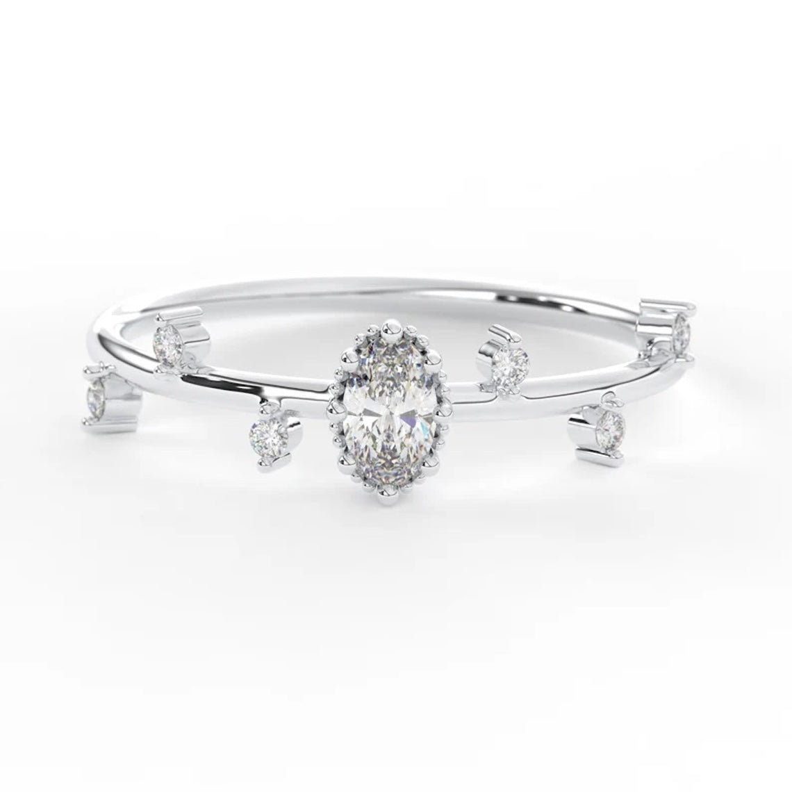 Floating Diamond Cluster Ring 14k Gold