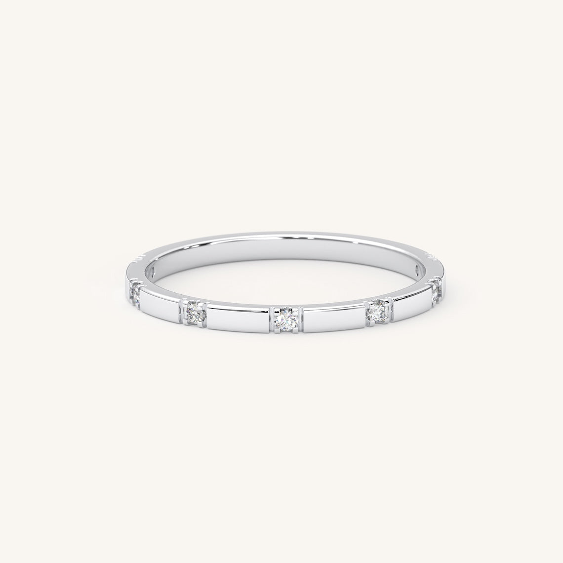 Dainty Diamond Half Eternity Band 14k Gold