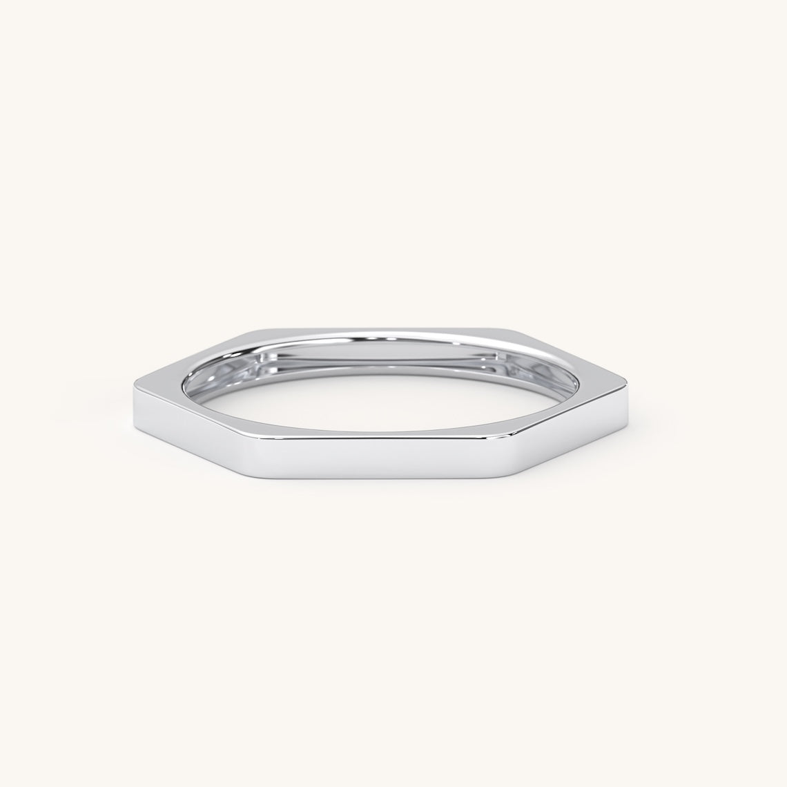 14k Gold Octagonal Bolt Ring