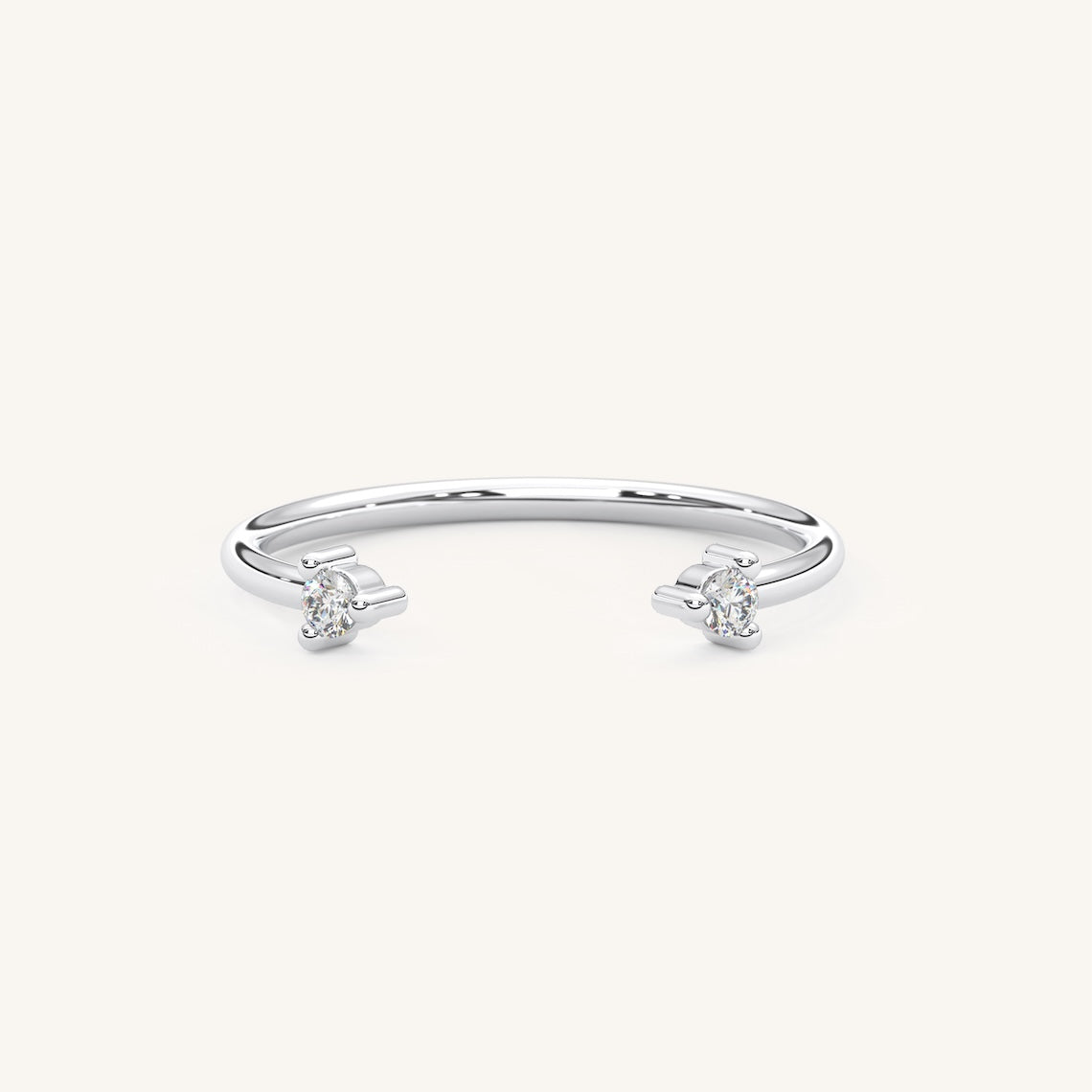 Dual Diamond Open Design Ring 14k Gold
