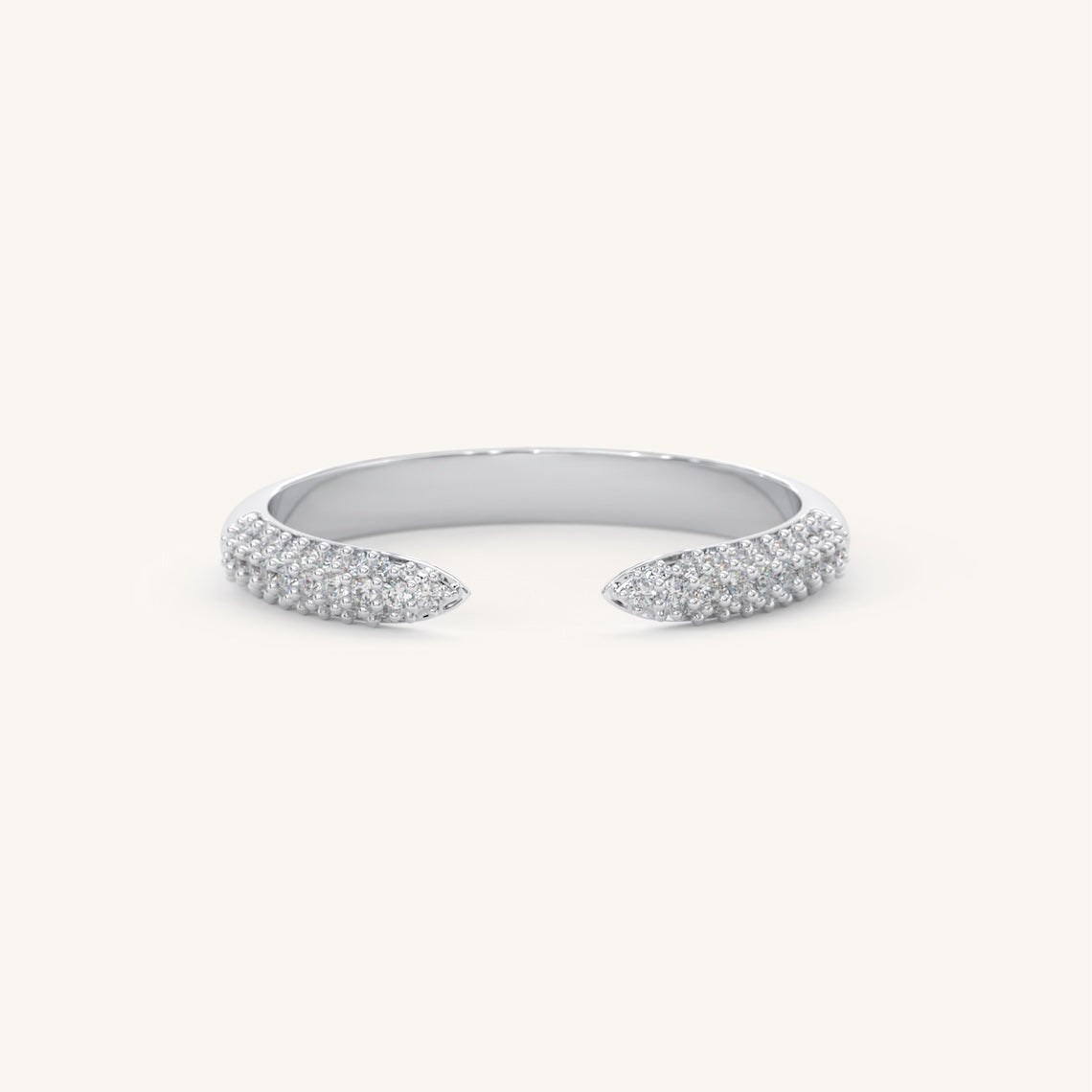 Pave Diamond Open Claw Ring 14k Gold