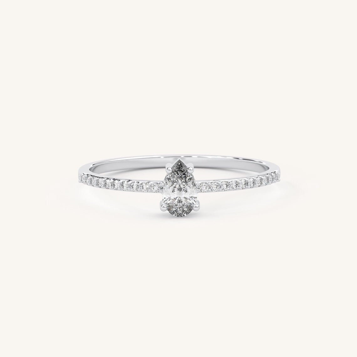 Pear Cut Diamond Engagement Ring 14k Gold