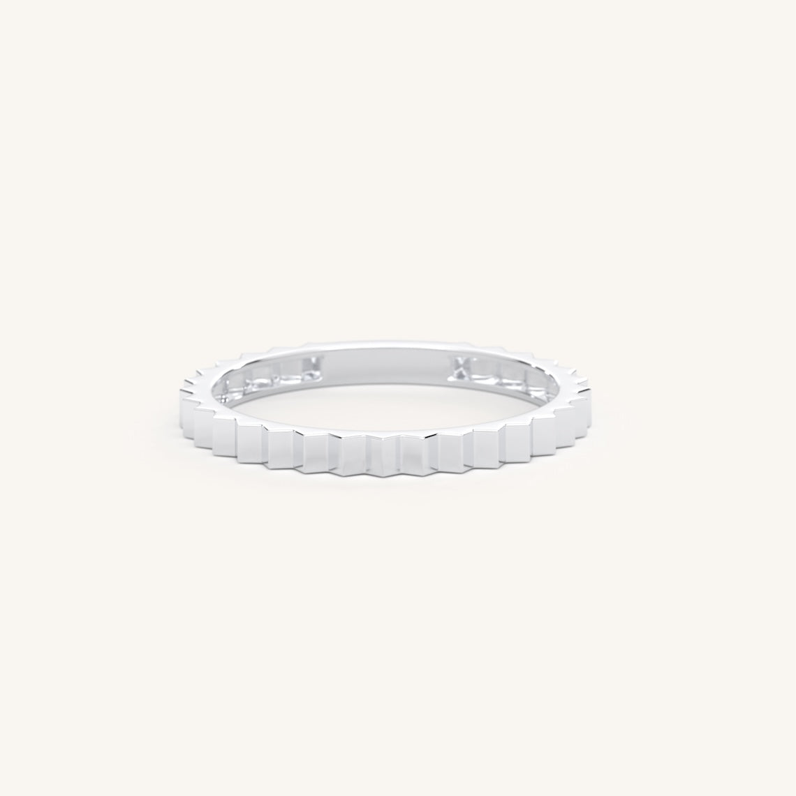 14k Gold Ridged Wedding Band
