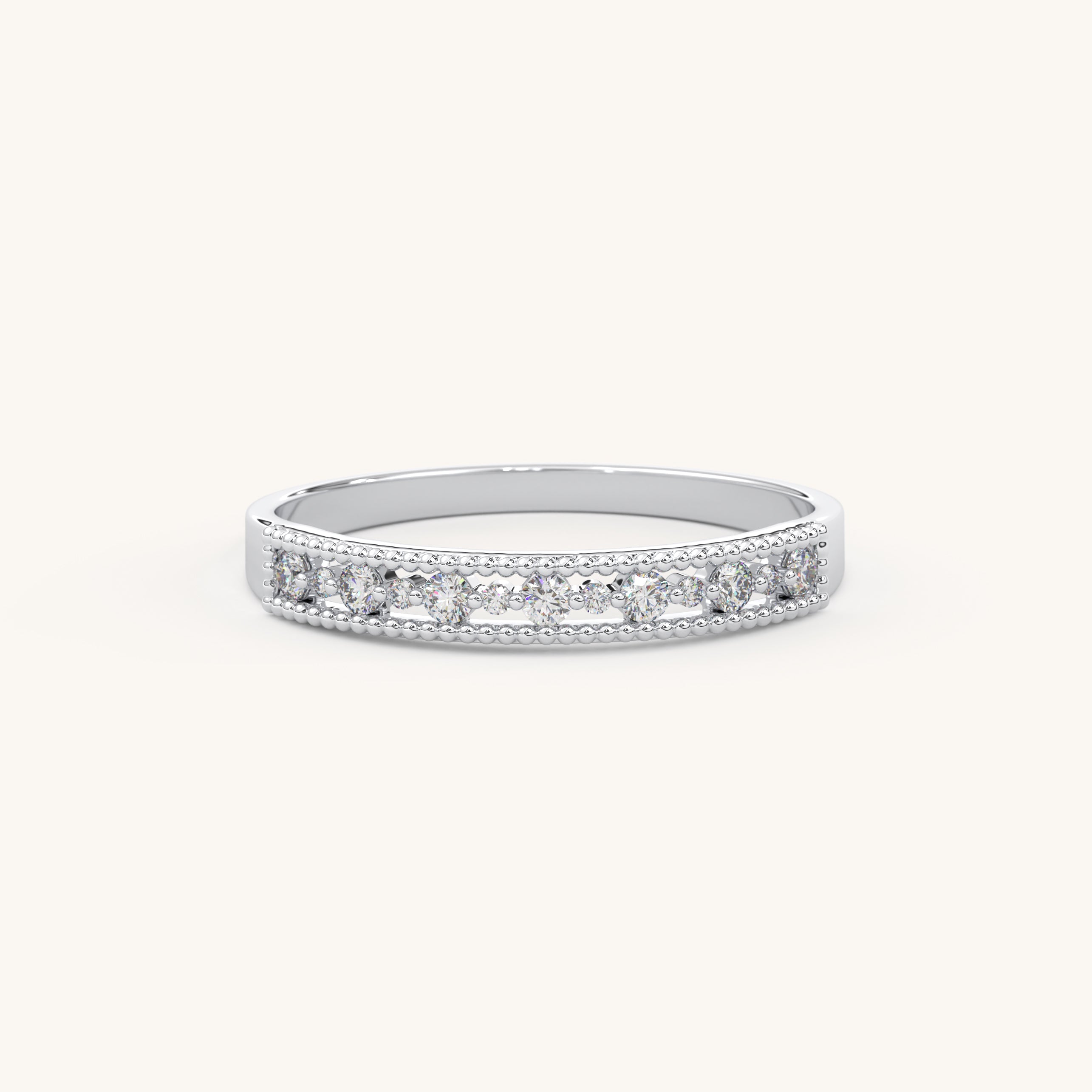 14k Gold Art Deco Wedding Ring, Illuse