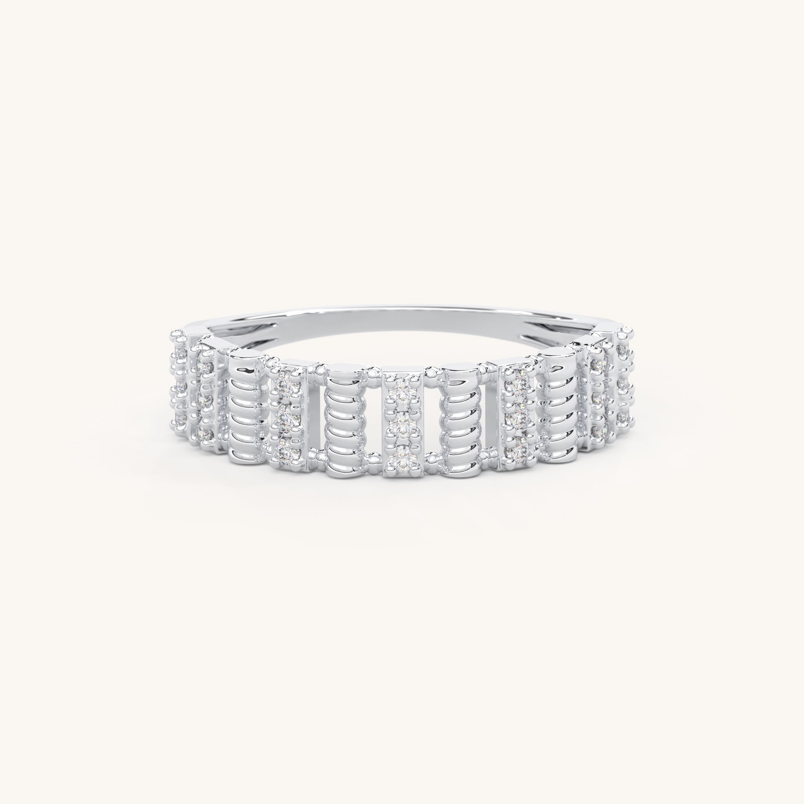 Bold Diamond Wedding Band 14k Gold