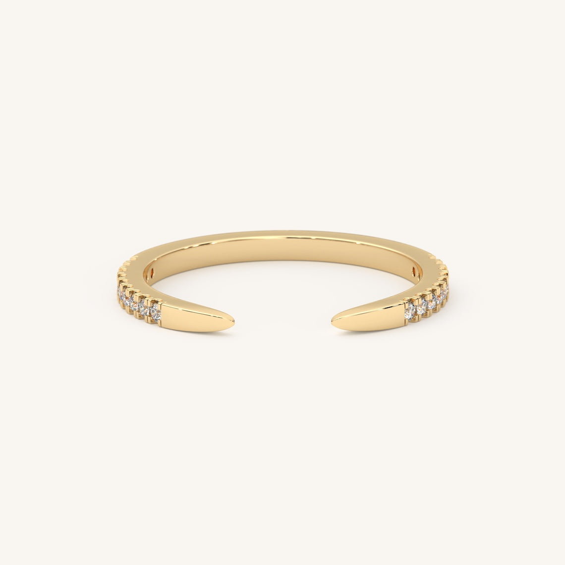Open Diamond Claw Ring 14K Gold