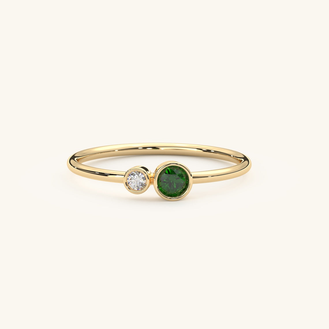yellow gold emerald ring