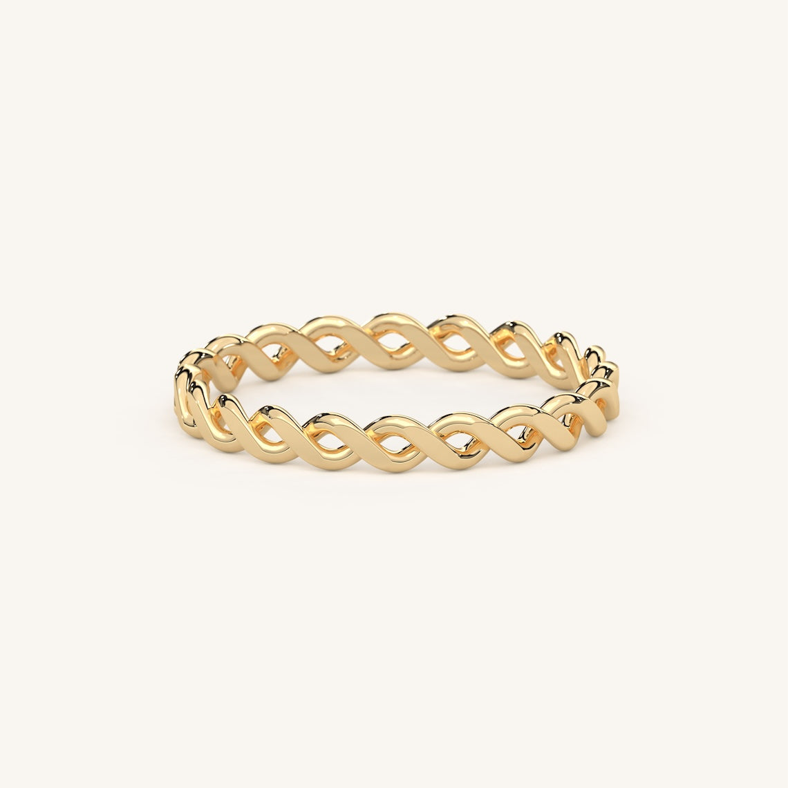 Braided Gold Ring Eternity Band 14K Gold