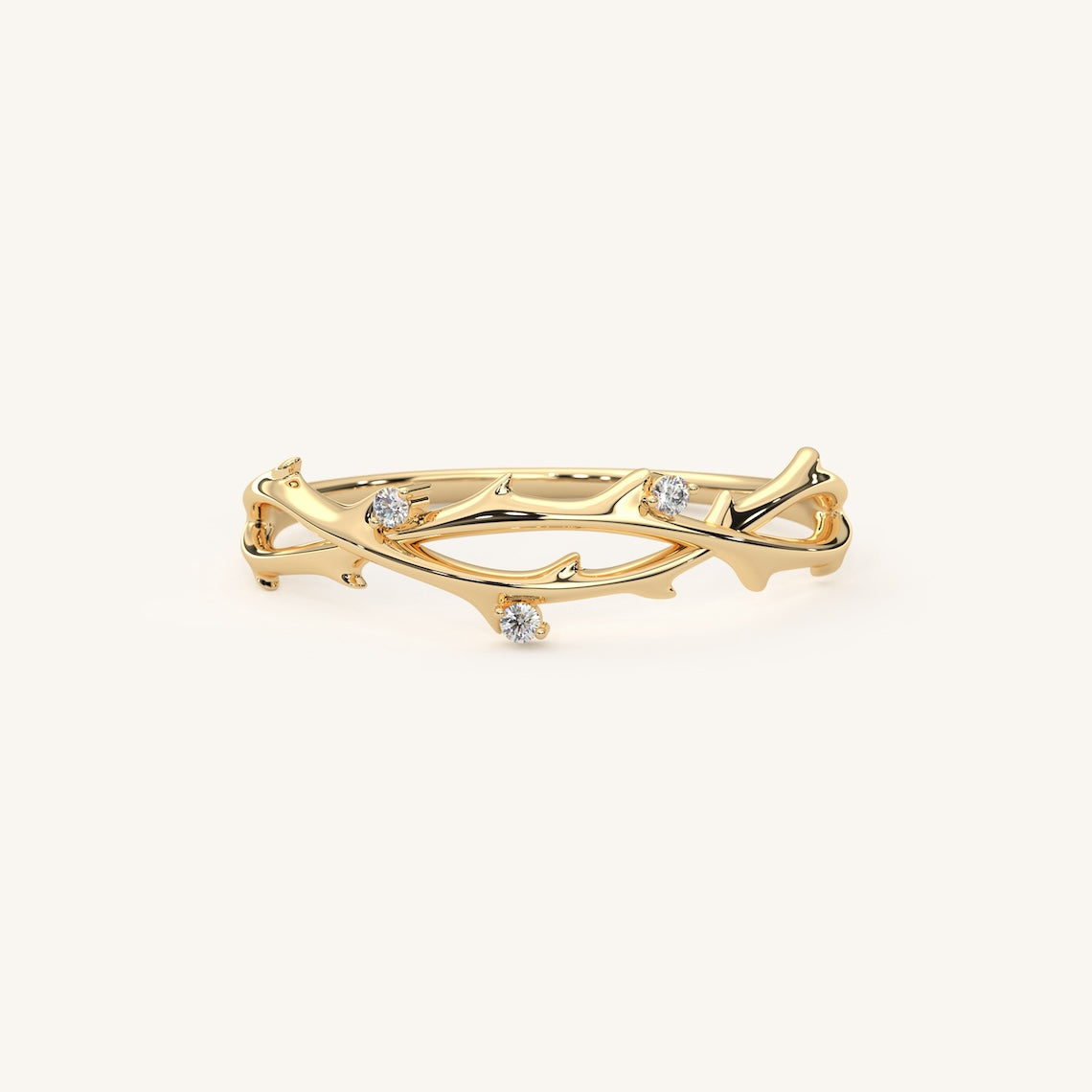 Branch Leaf Engagement Ring 14K Gold, Nyx