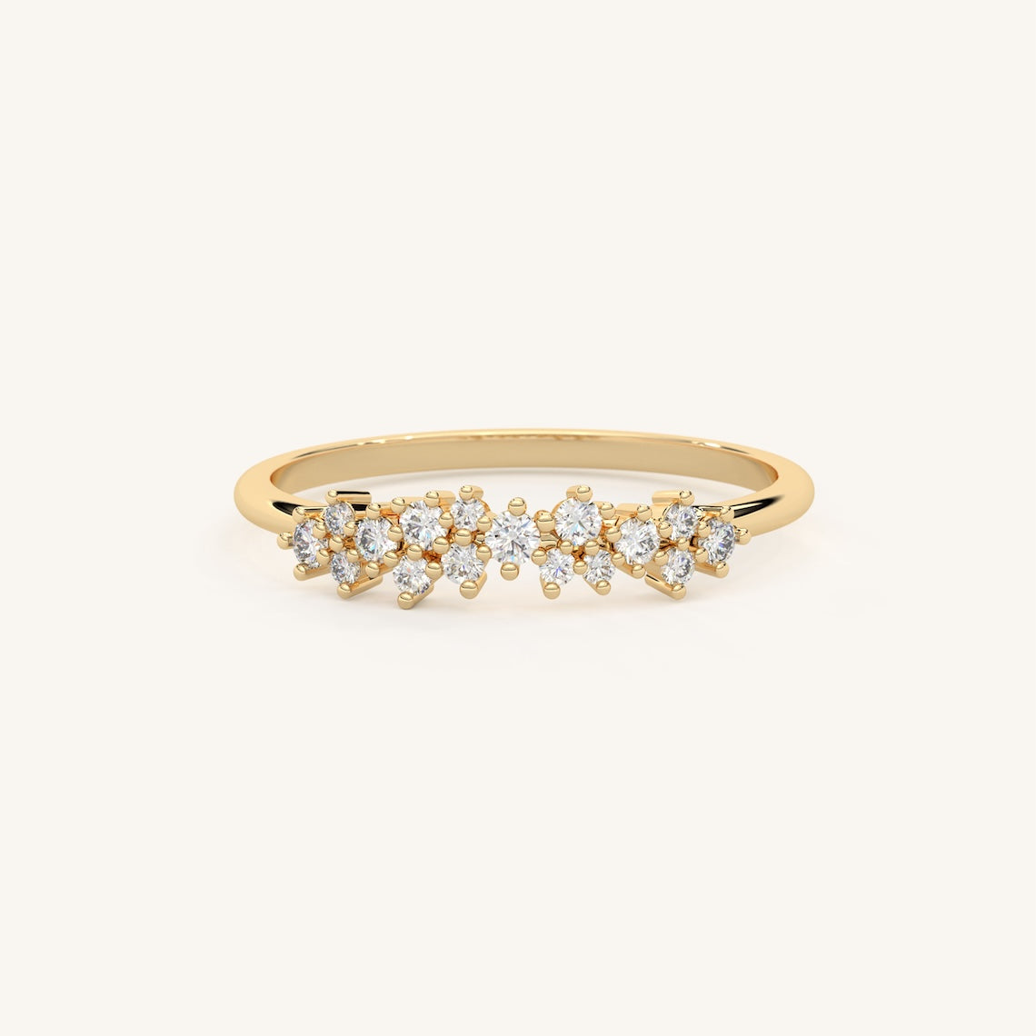 Unique Cluster Diamond Ring 14k Gold