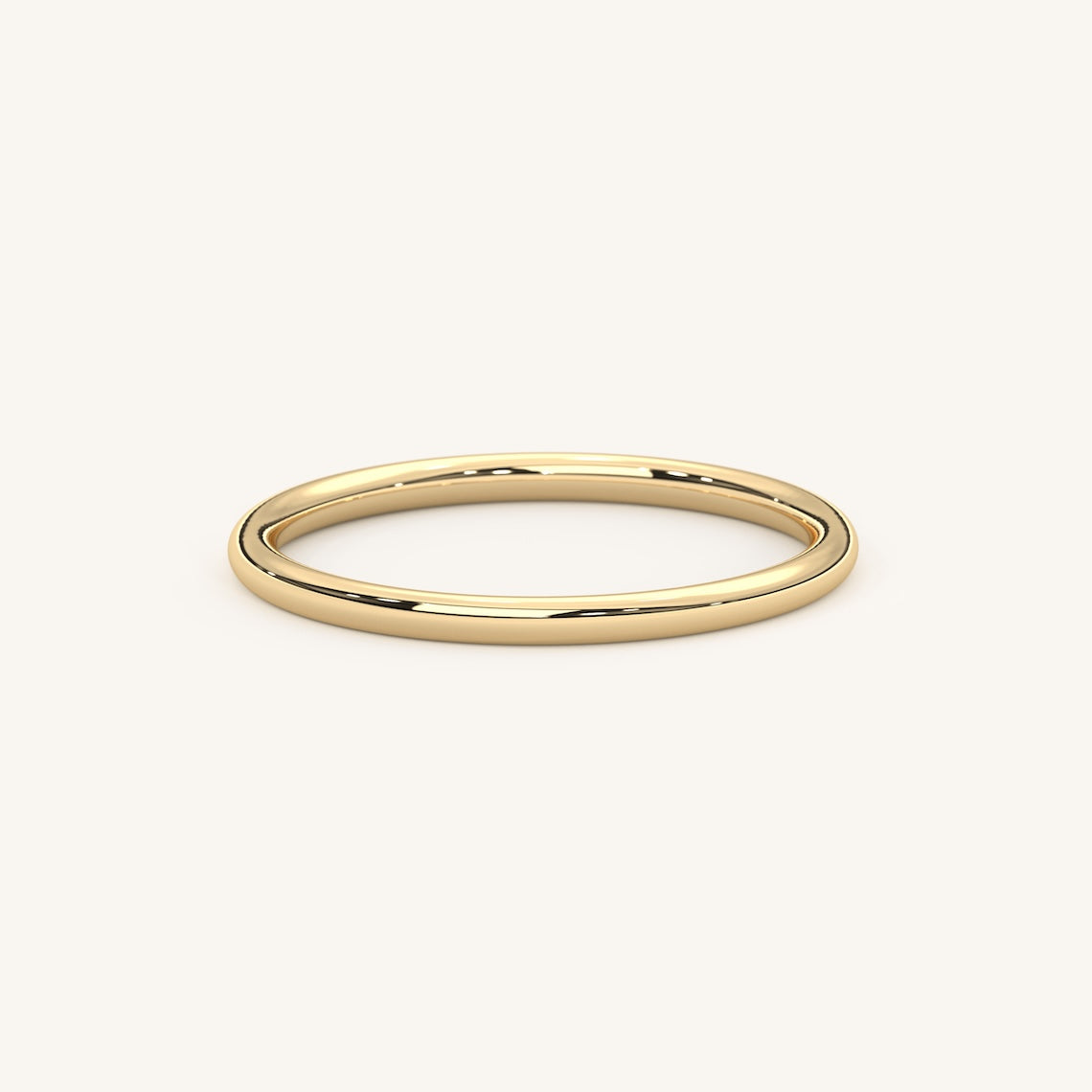 14k Gold Classic Wedding Band, Lily