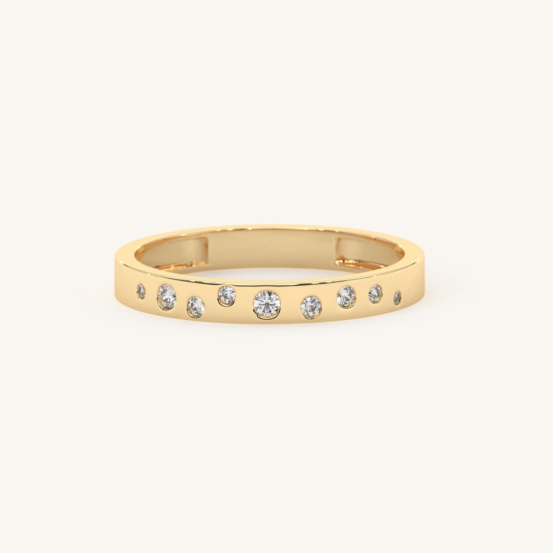 flush set wedding ring
