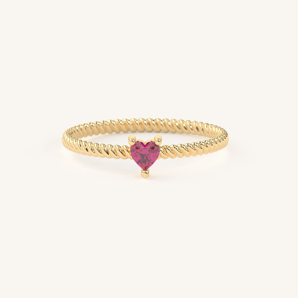 yellow gold heart ring