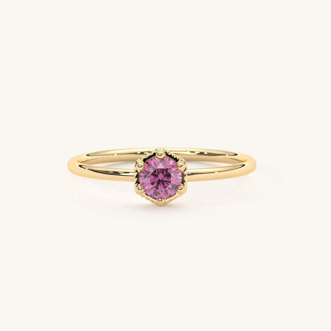 yellow gold gemstone ring