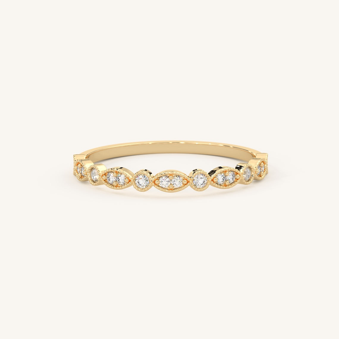 Milgrain Wedding Band 14K Gold