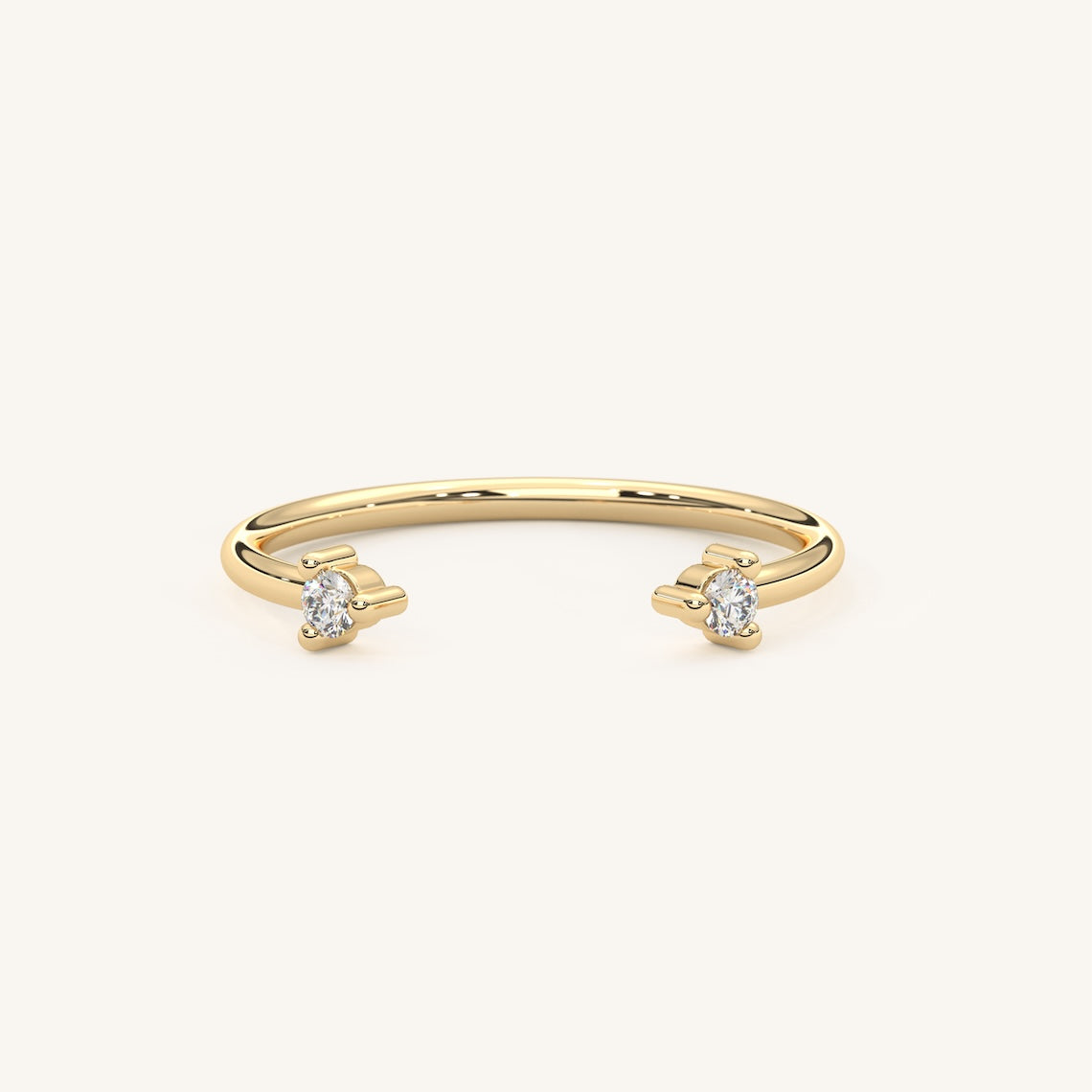 Dual Diamond Open Design Ring 14k Gold