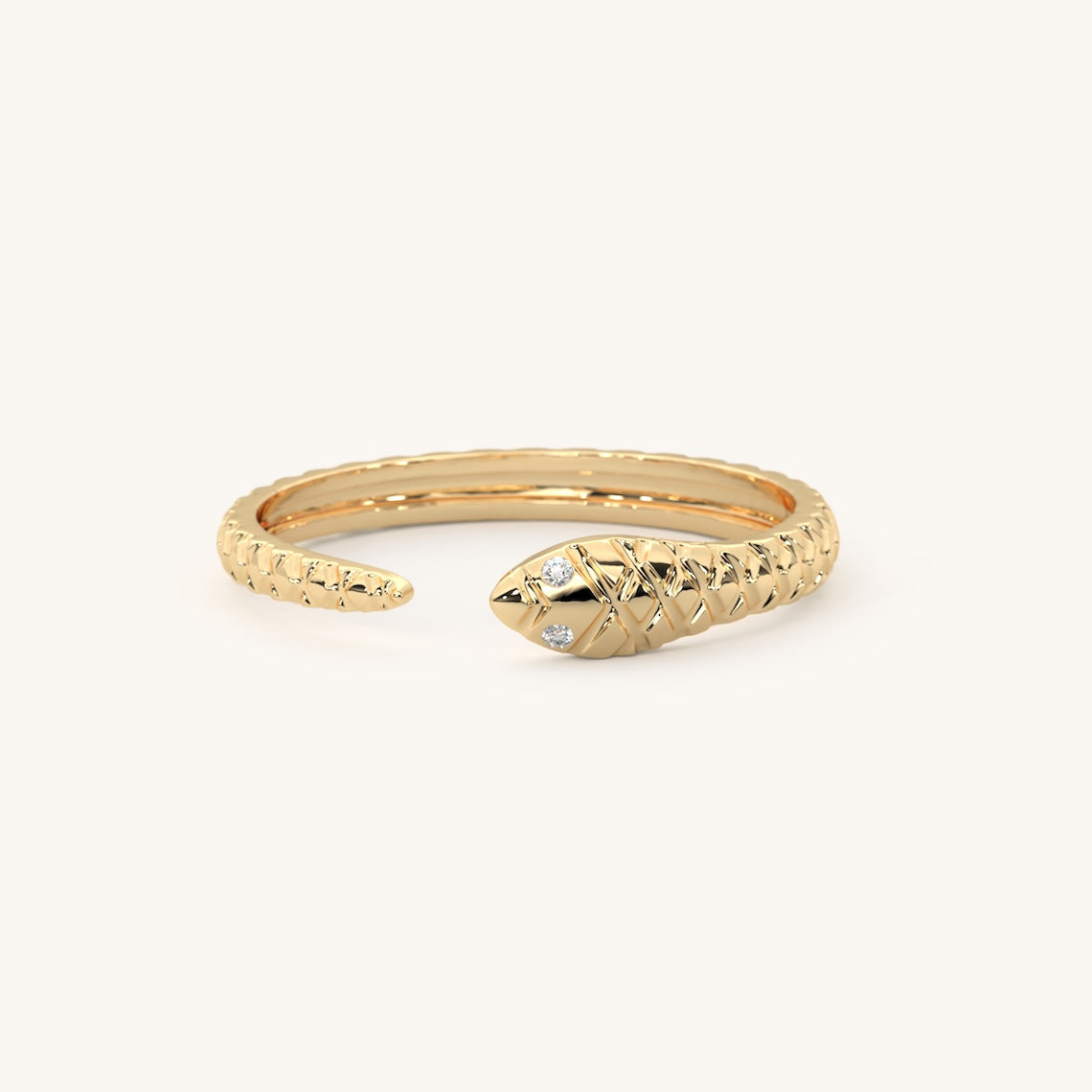 yellow gold snake ring