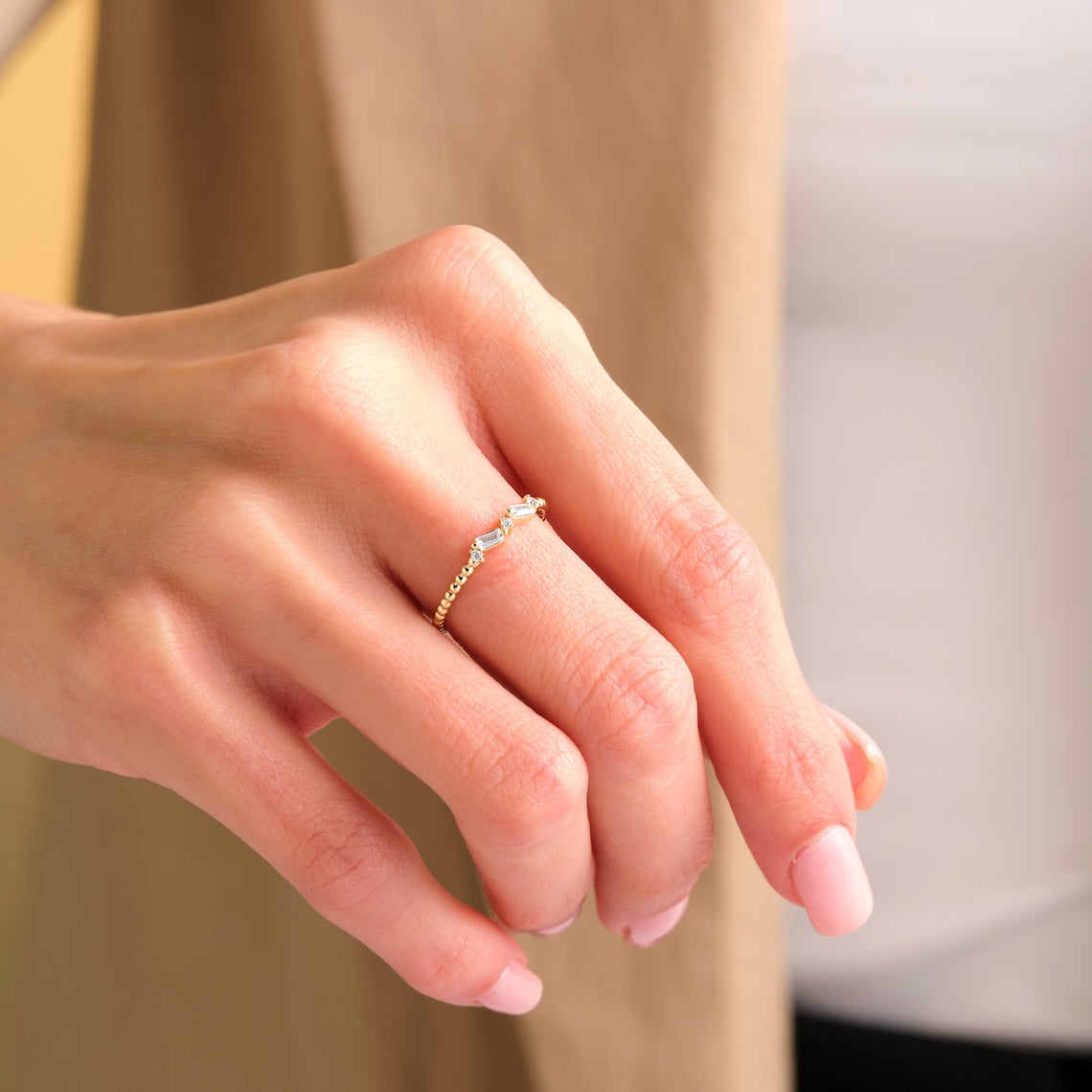 baguette ring zig zag