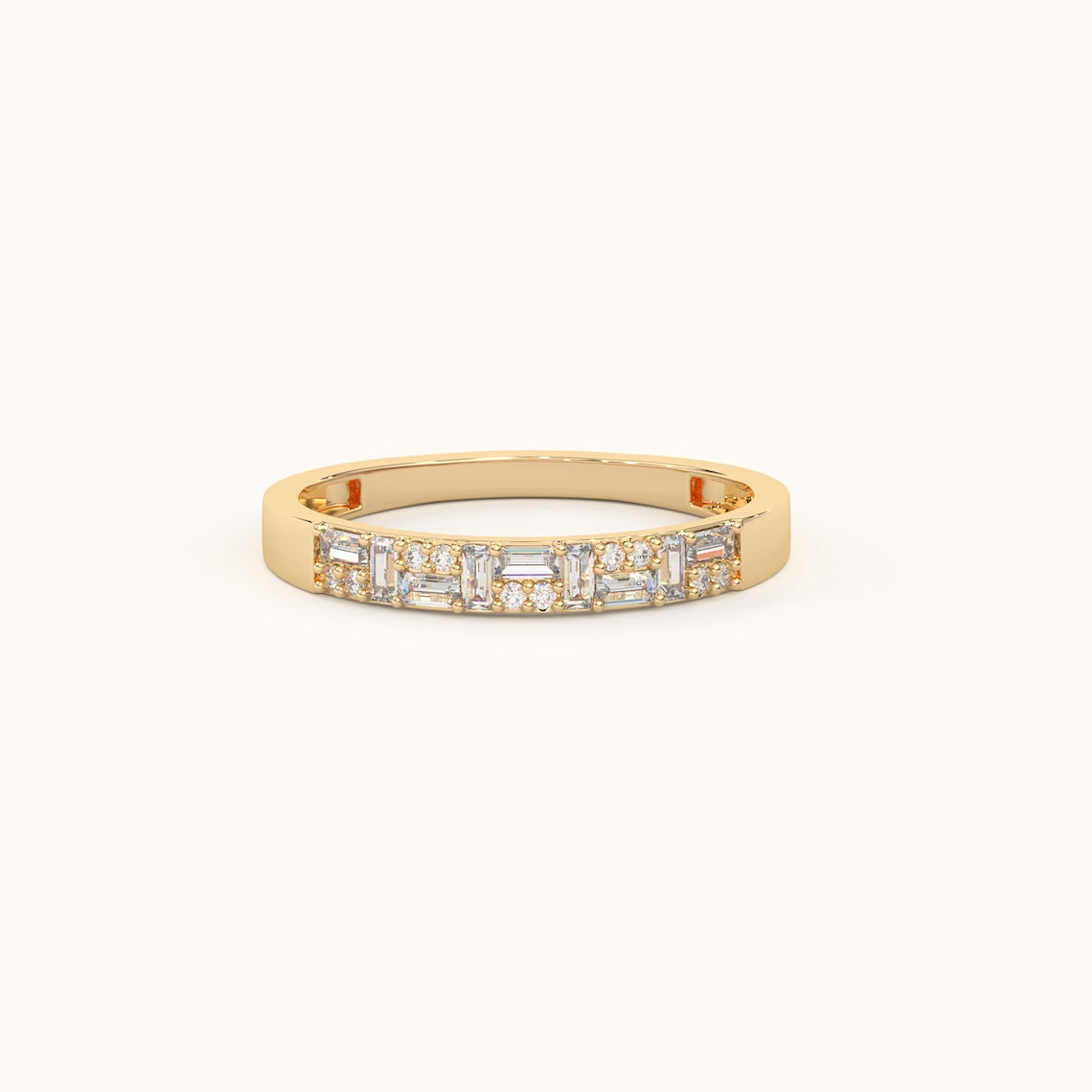 14k Gold Baguette Cut Engagement Ring