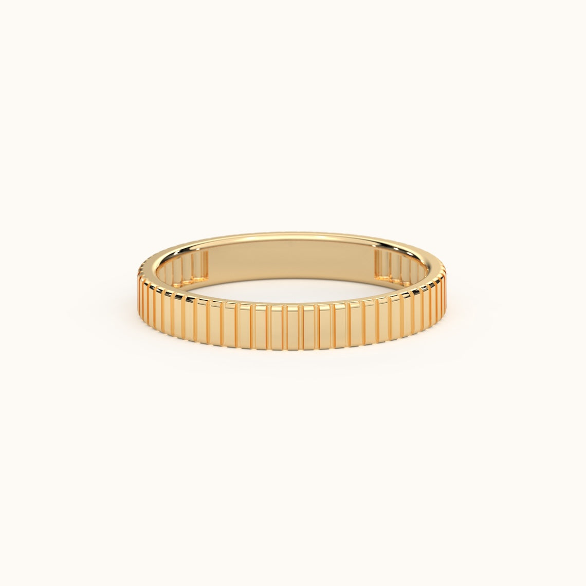 14k Gold Fluted Design Wedding Band