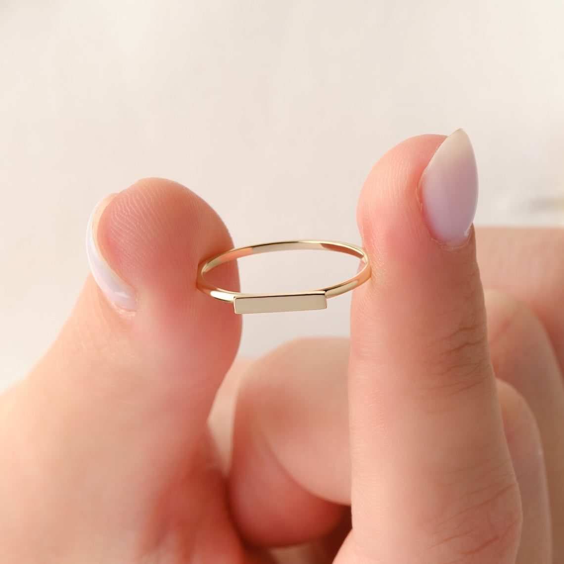 14k Gold Bar Ring