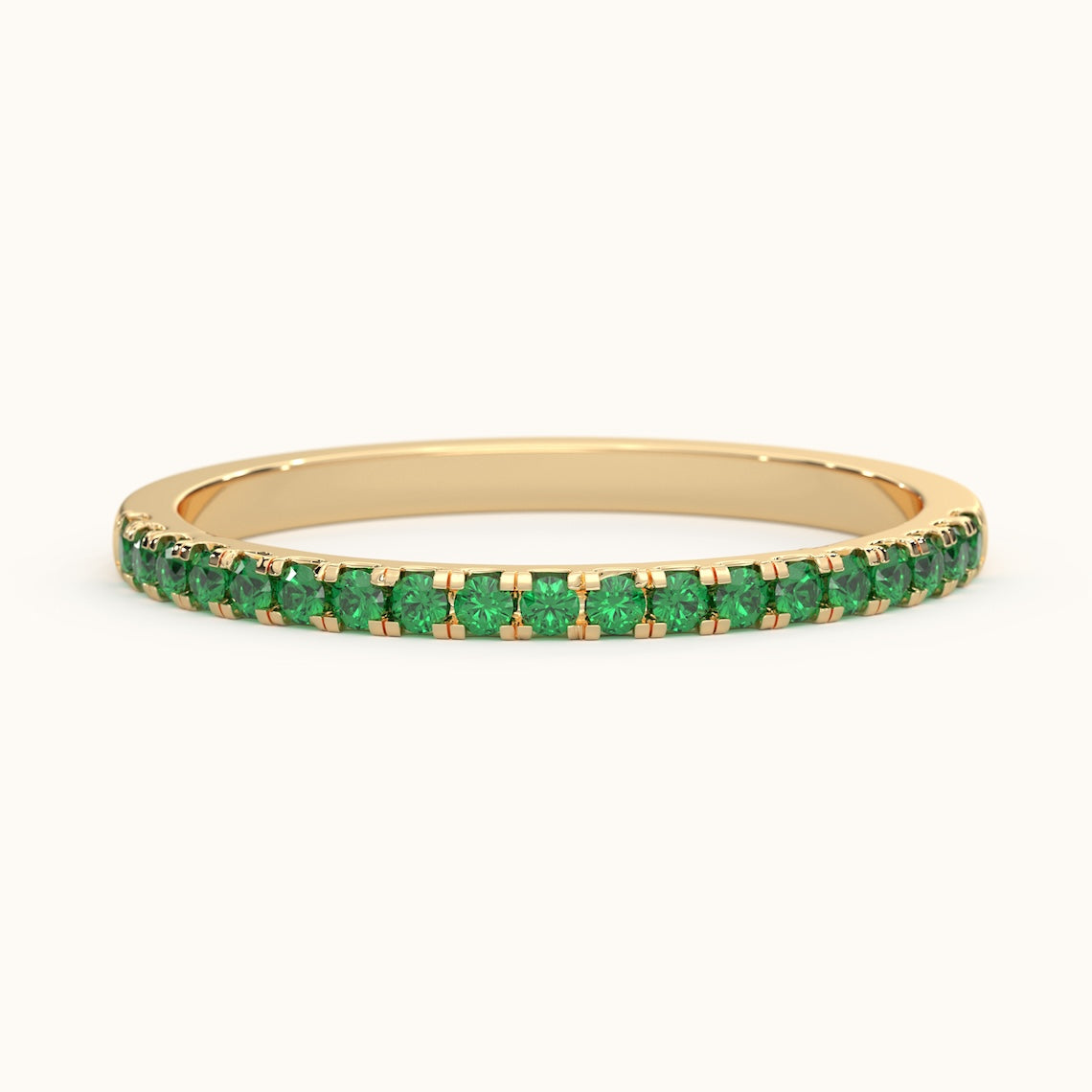 Half Eternity Gemstone Ring 14k Gold