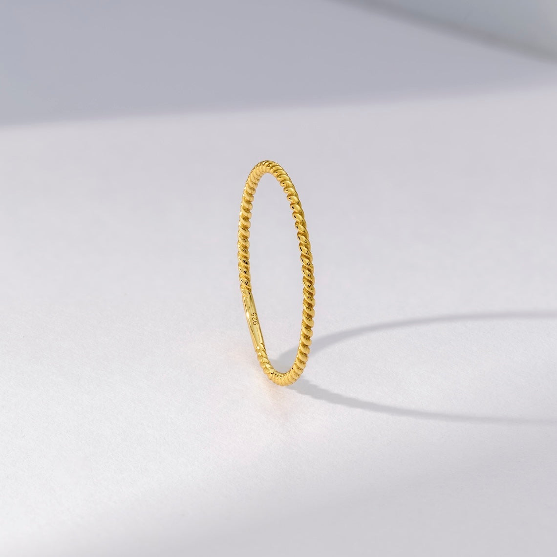 14k Gold Vermeil Dainty Twisting Ring