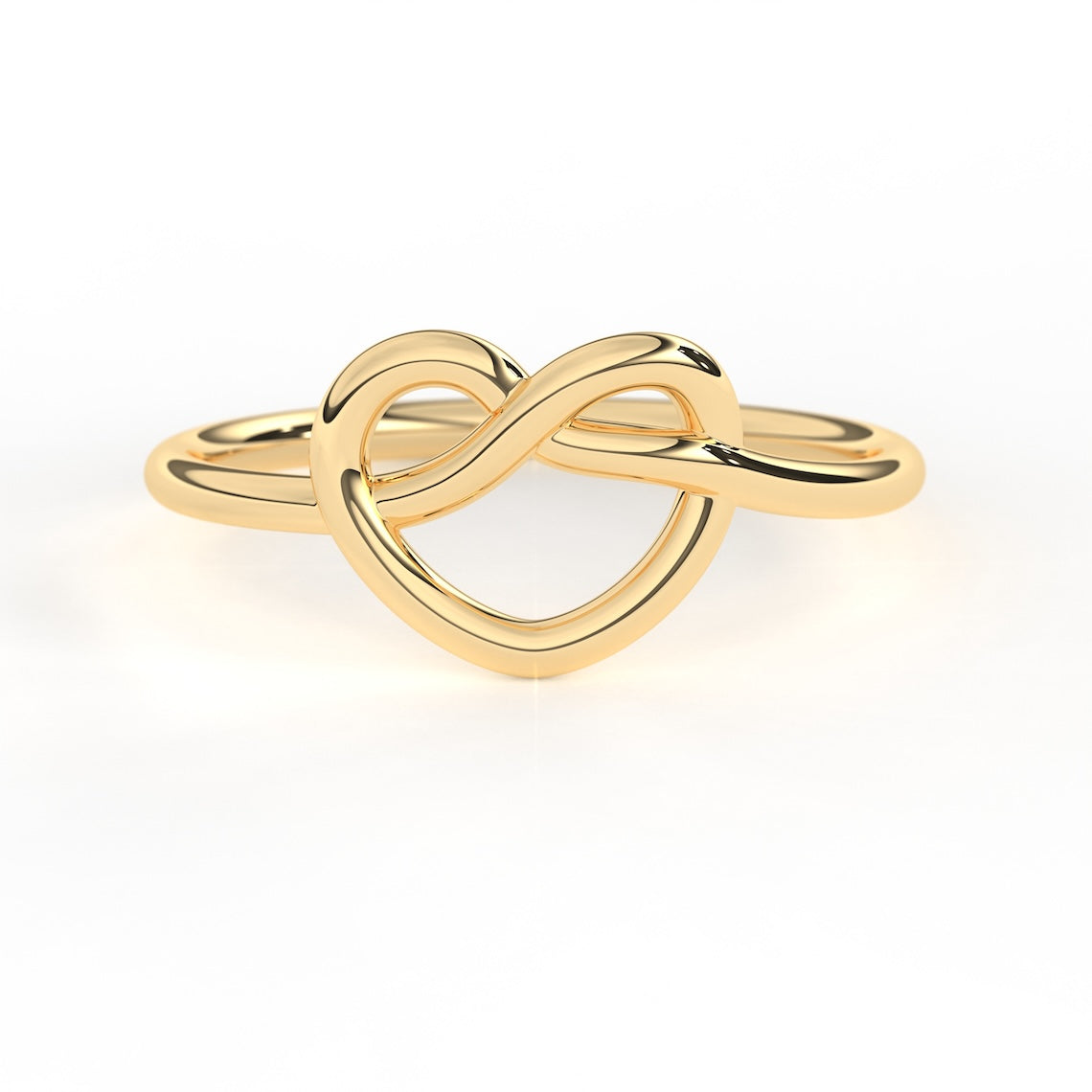 14k Gold Heart Knot Ring, Thalia