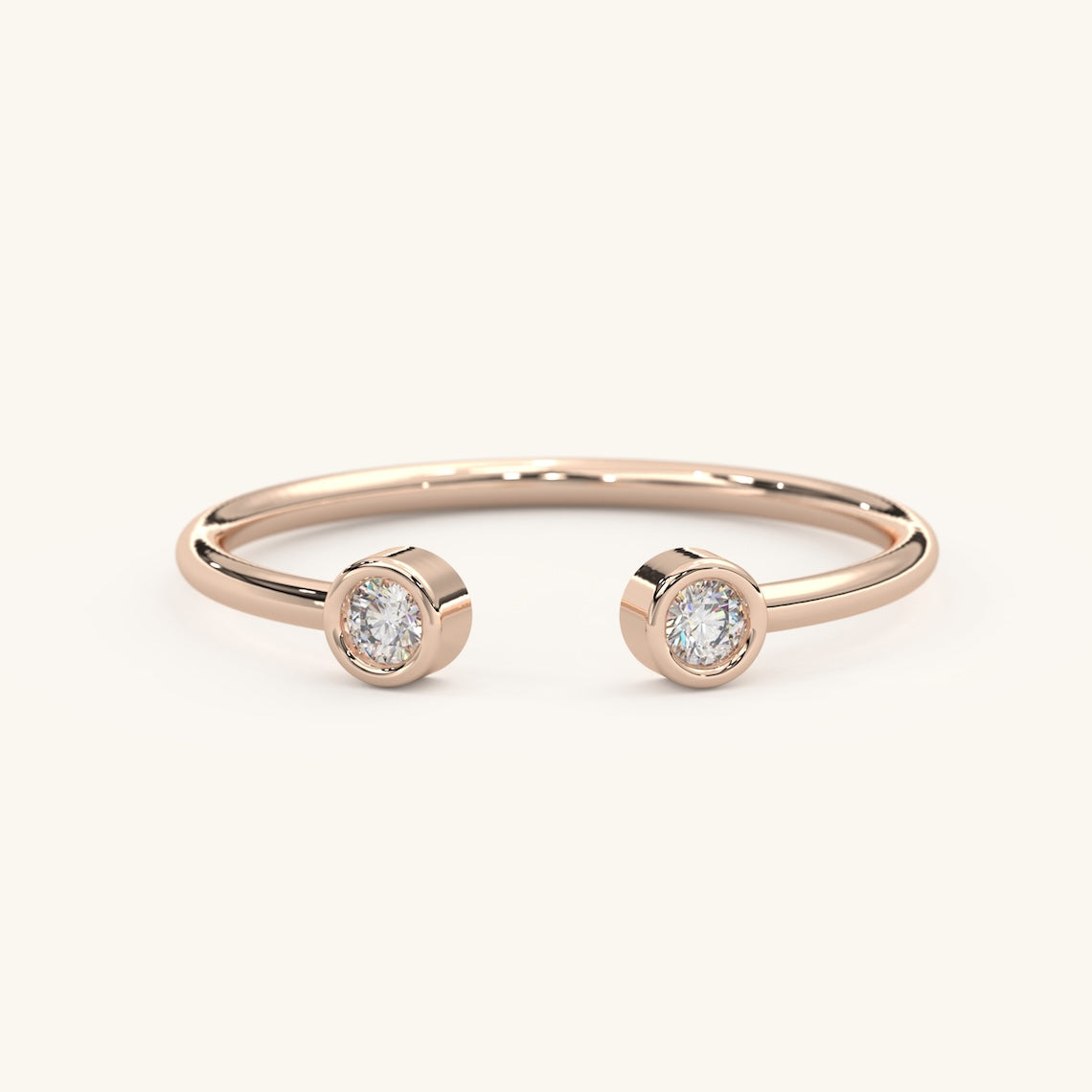 Open Diamond Ring 14k Gold, Dequan