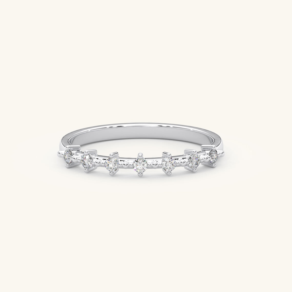 Round Diamond Floating Eternity Ring 14k Gold