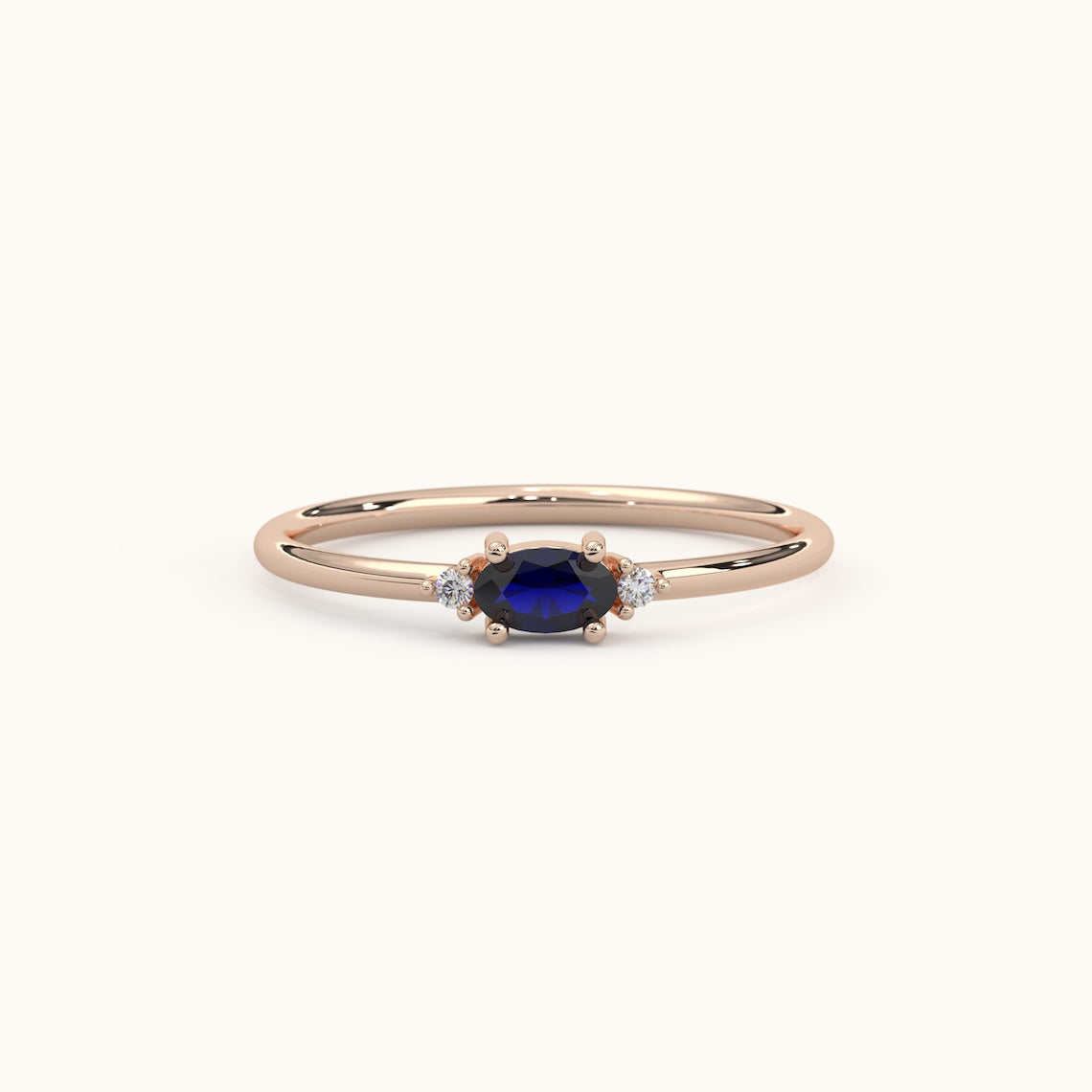 14k Gold Dainty Gemstone Ring