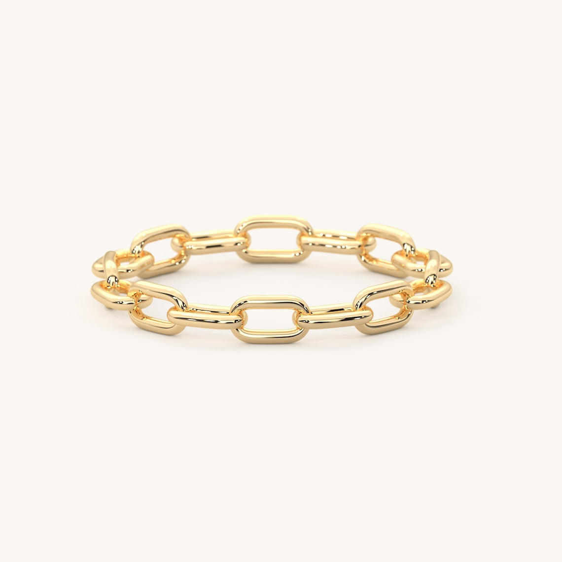 Paperclip Chain Ring 14k Gold