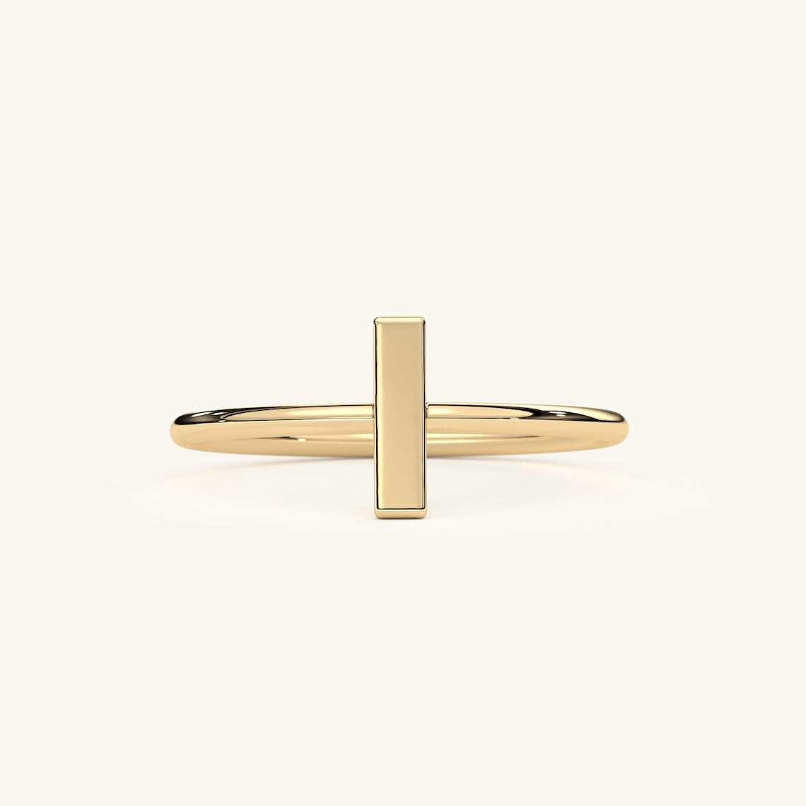 14k Gold Vertical Bar Ring