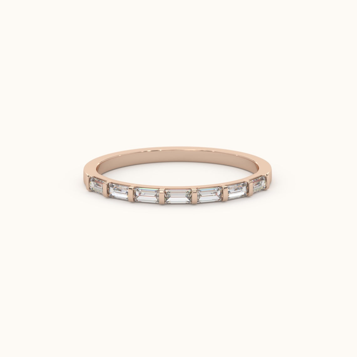 14k Gold Baguette Wedding Band