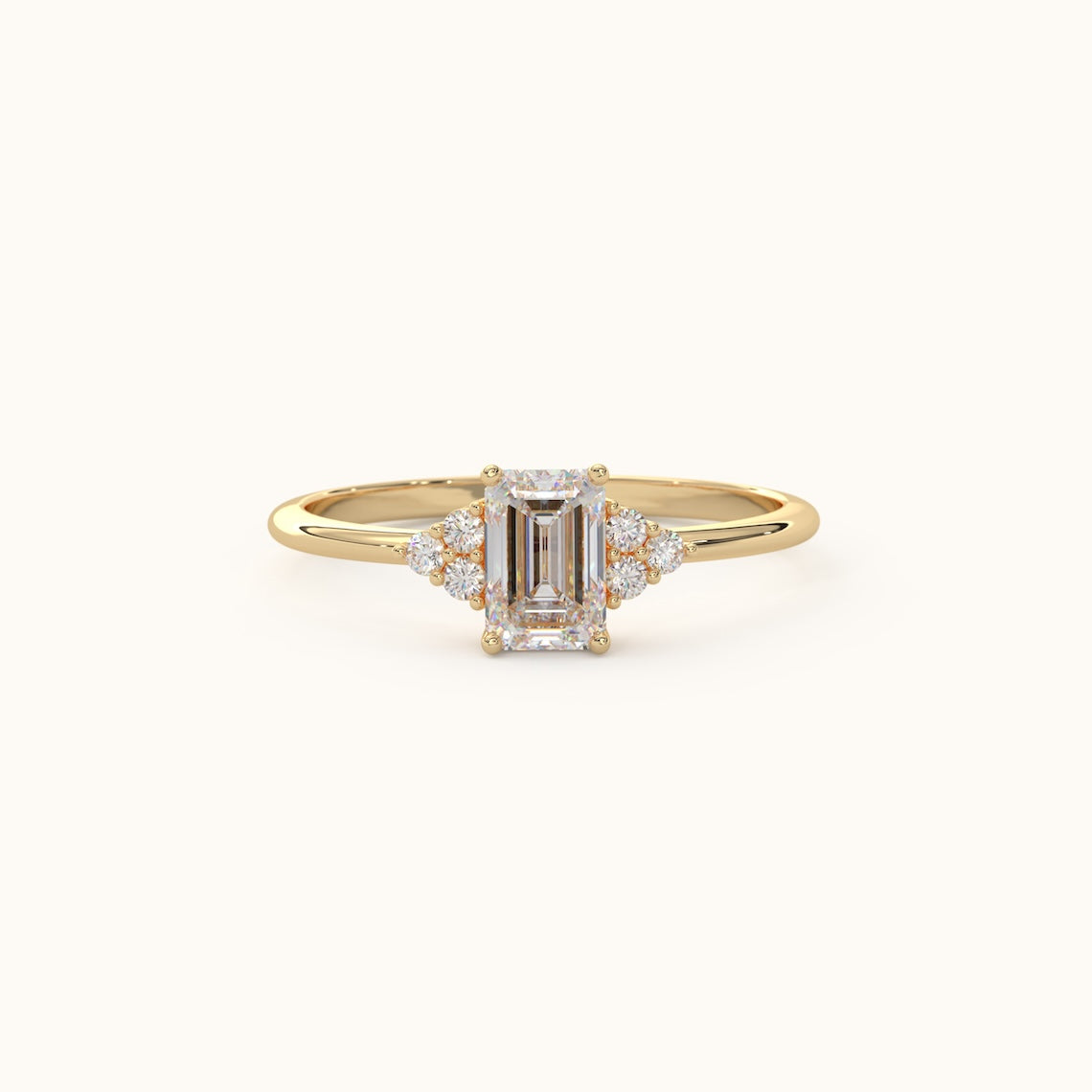 Emerald Cut Diamond Engagement Ring 14k Gold