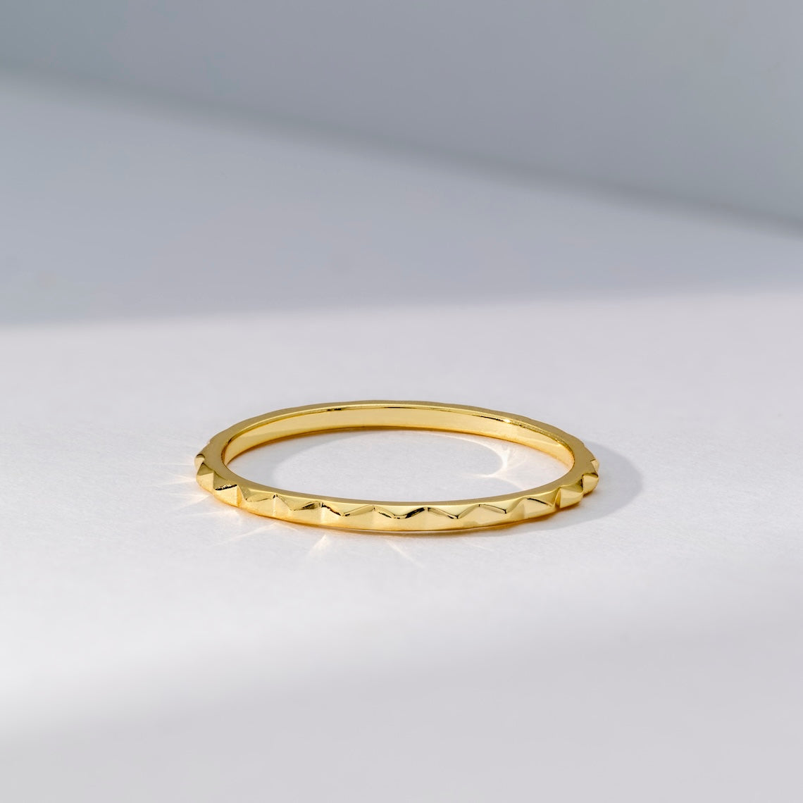 14k Gold Vermeil Dainty Squared Ring