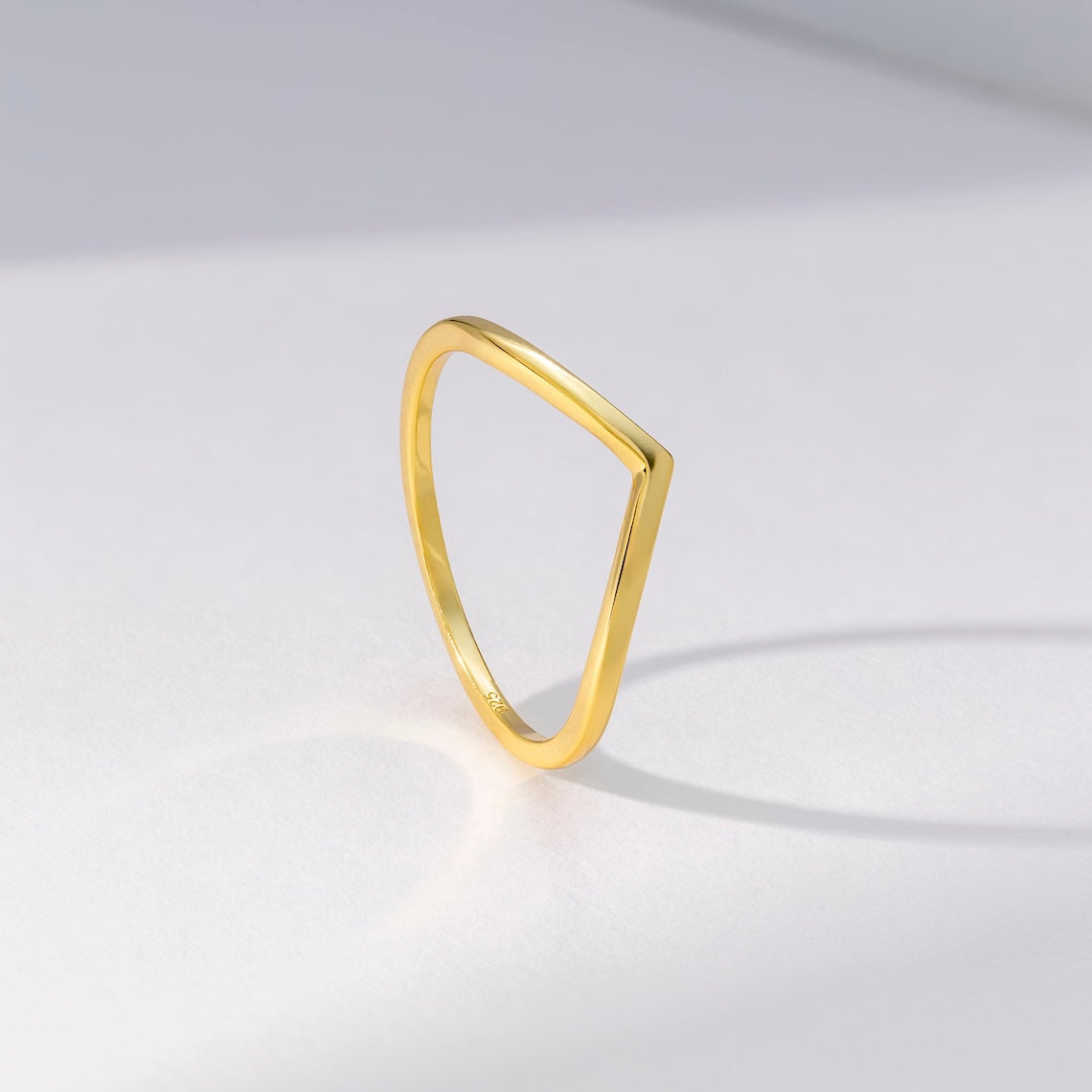 14k Gold Vermeil Chevron Ring