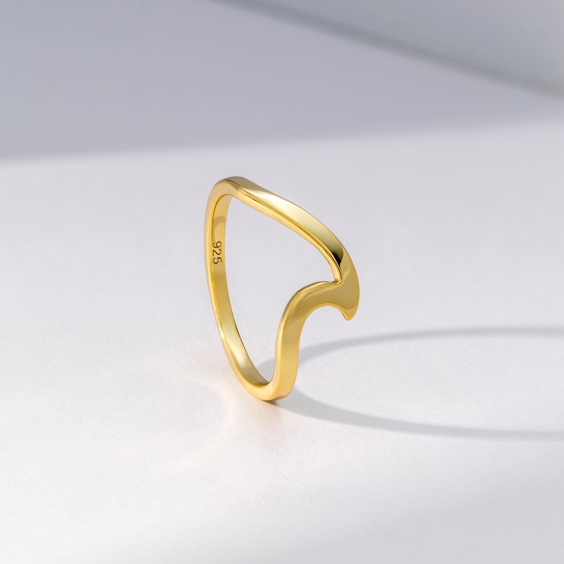 14k Gold Vermeil Wave Ring