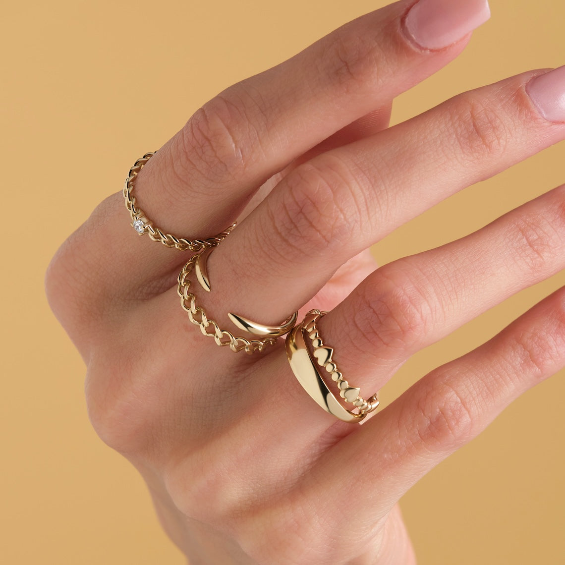 Bold Open Claw Ring 14k Gold