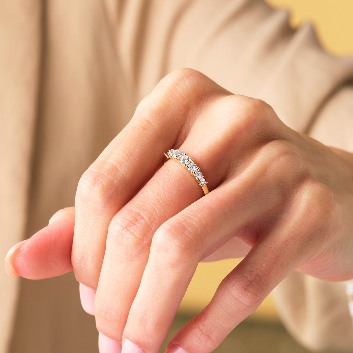 seven diamond engagement ring