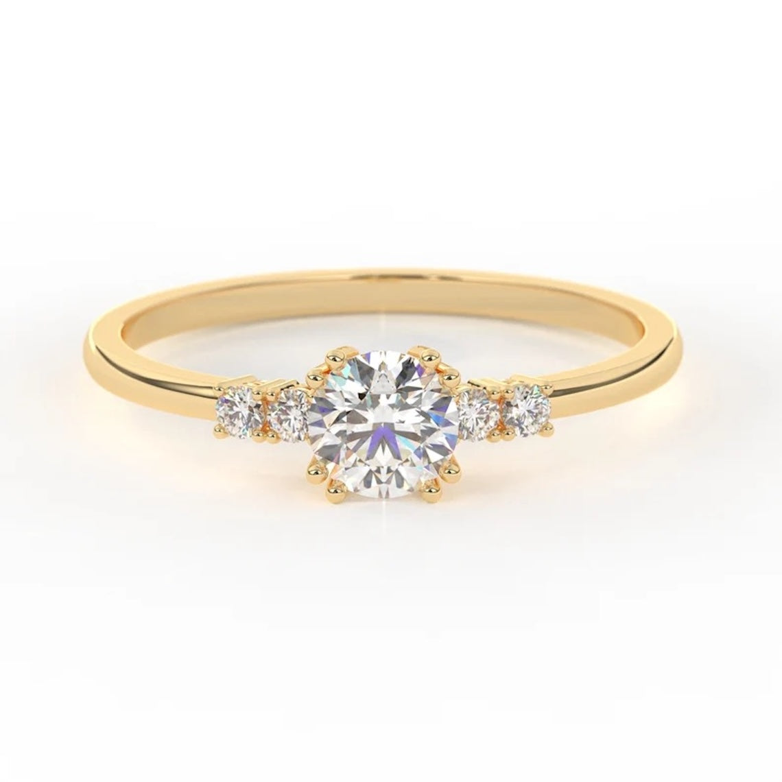 Unique Diamond Engagement Ring 14k Gold